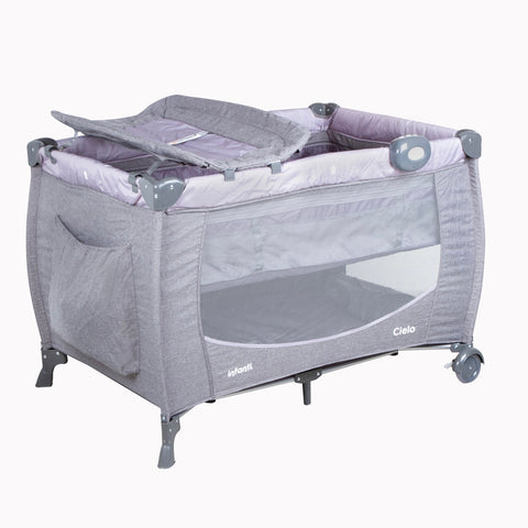 Corral cuna Cielo – 2 en 1 - Puntos Gris